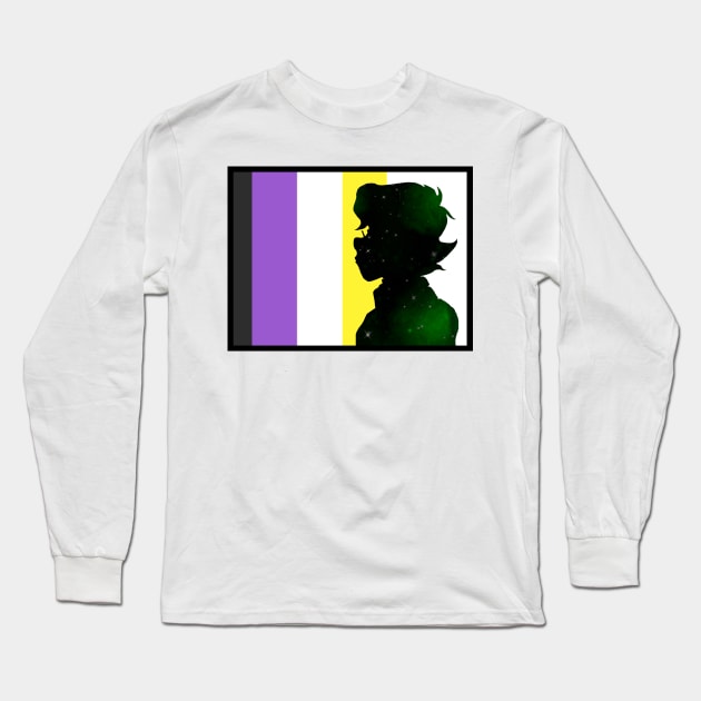 Galaxy Pidge Nonbinary Flag Long Sleeve T-Shirt by QZineArt